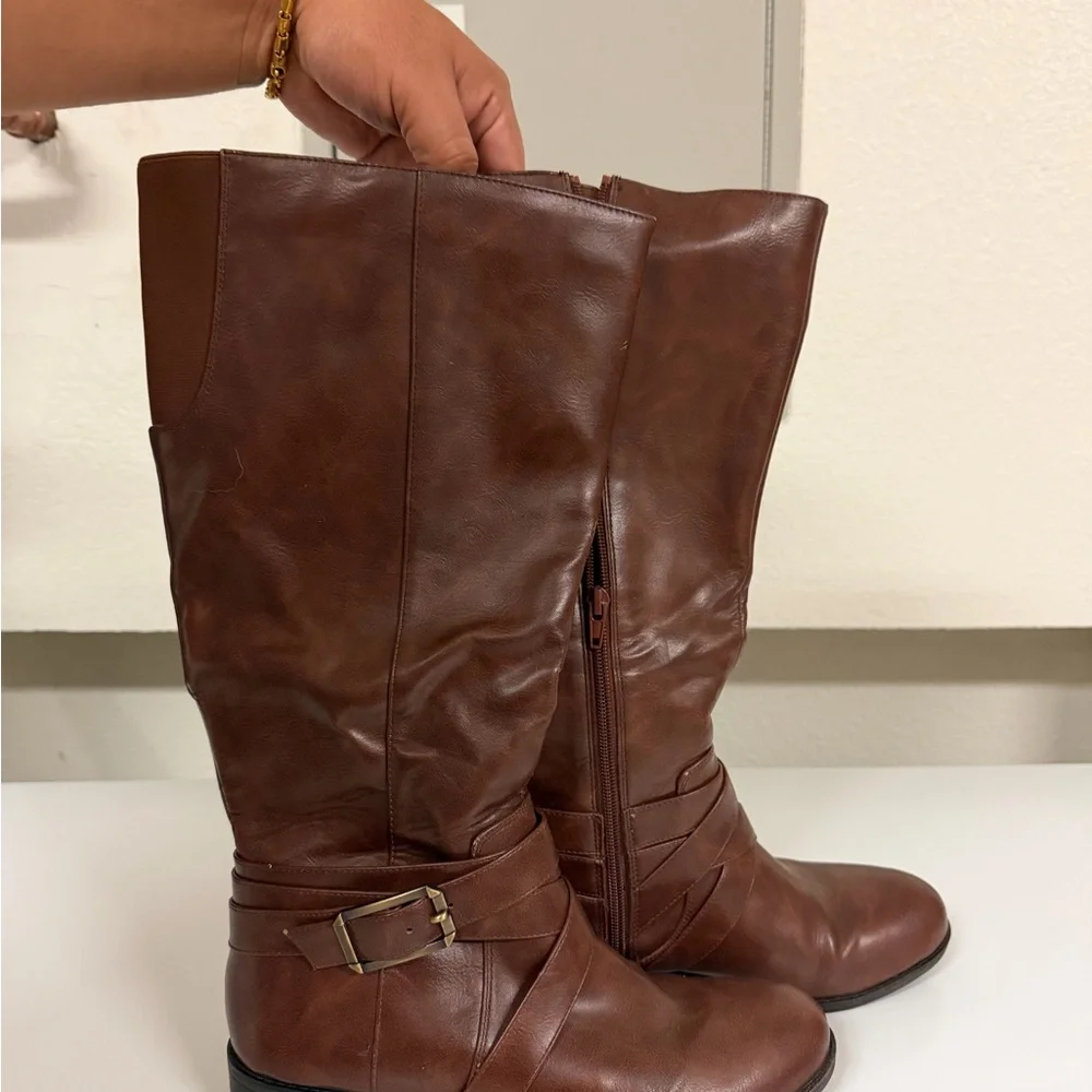 Life Stride Over-the-Knee‎ Brown Leather Boots